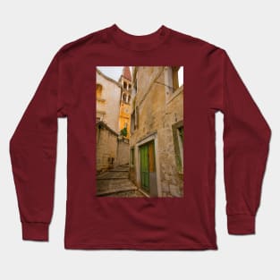 Street in Milna, Brac Island, Croatia Long Sleeve T-Shirt